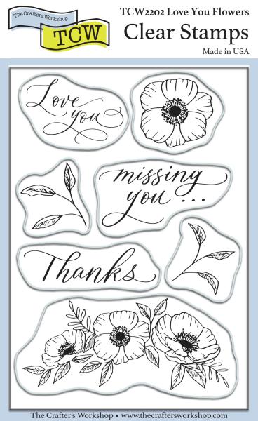 The Crafters Workshop Love You Flowers   Clear Stamp