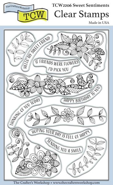 The Crafters Workshop Sweet Sentiments   Clear Stamp