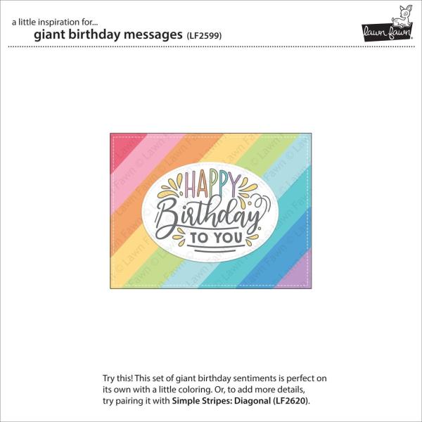 Lawn Fawn Stempelset "Giant Birthday Messages" Clear Stamp