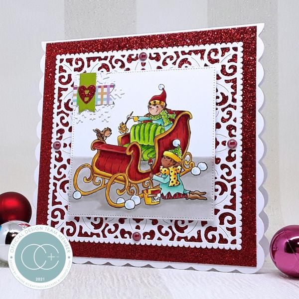 Craft Consortium Made by Elves Sleigh Clear Stamps 