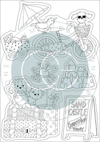 Craft Consortium Sandy Paws Sand Castle Clear Stamps 