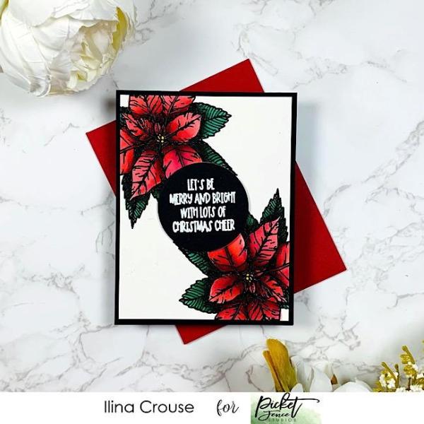 Picket Fence Studios A Christmas Flower 4x4 Inch Clear Stamps 