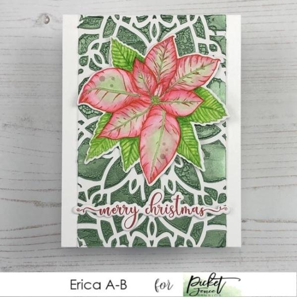 Picket Fence Studios A Christmas Flower 4x4 Inch Clear Stamps 