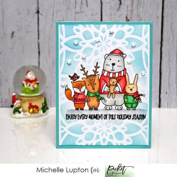 Picket Fence Studios Lots of Christmas Cheer 4x8 Inch Clear Stamps