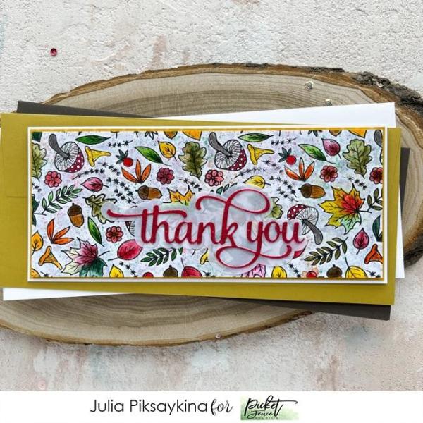 Picket Fence Studios A Medley of Fall Collage  Clear Stamps 