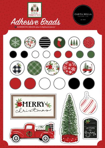 Carta Bella "Home For Christmas" Adhesive Brads