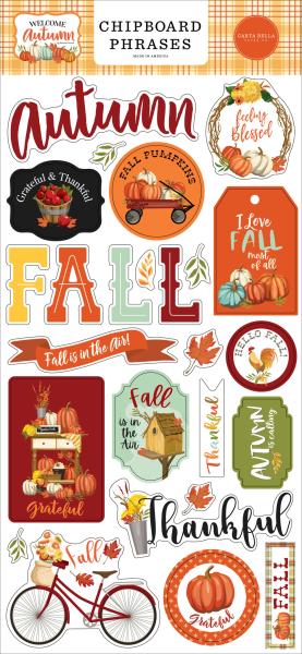 Carta Bella "Welcome Autumn" Chipboard Phrases - Sticker