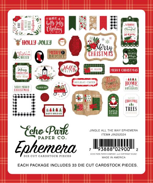 Echo Park "Jingle All The Way" Ephemera - Stanzteile