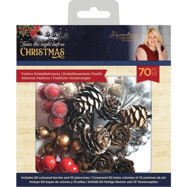 Crafters Companion -Twas the Night Before Christmas - Festive Embellishments - 