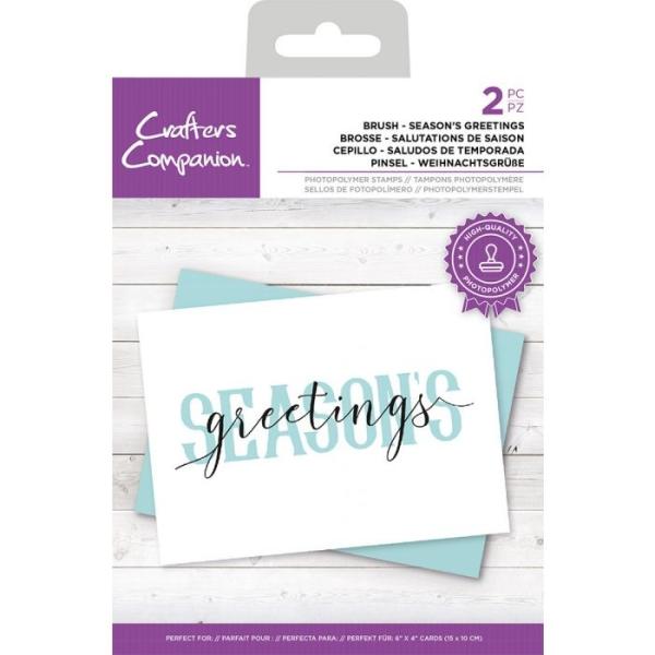 Crafters Companion - Brush Seasons Greetings  - Clear Stamps