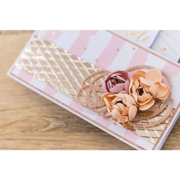 Crafters Companion -Rose Gold Papercraft Foil Roll Holographic Rose- 