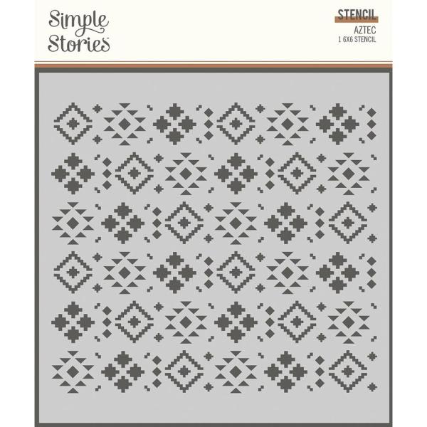 Simple Stories Simple  Howdy! Stencil Aztec  - Schablone