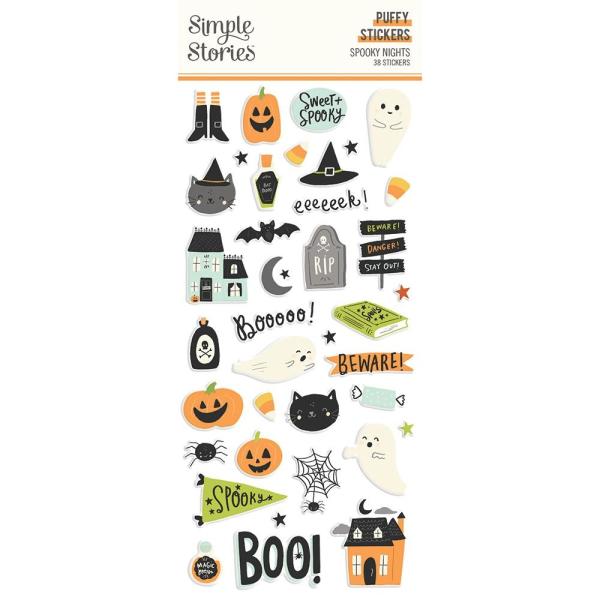 Simple Stories - Spooky Nights - Puffy Stickers 