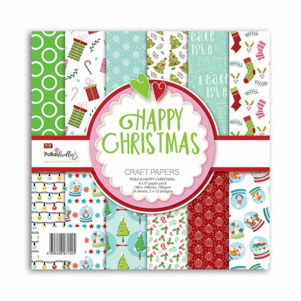 Polkadoodles "Happy Christmas" 6x6" Paper Pad