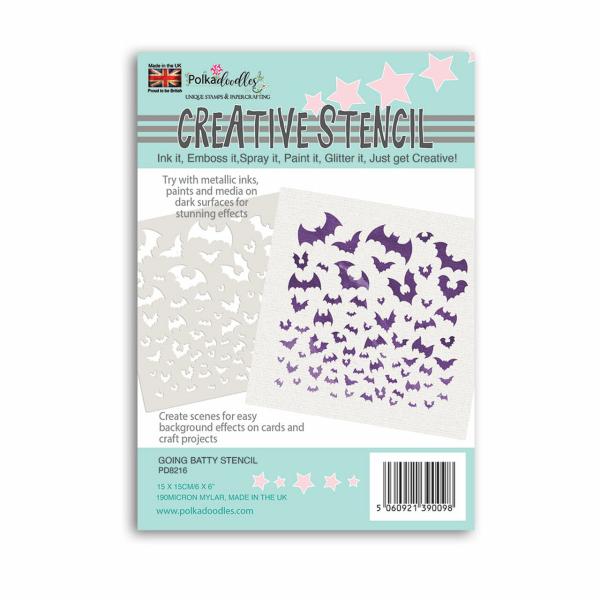 Polkadoodles Stencil Going Batty - Schablone  (PD8216)