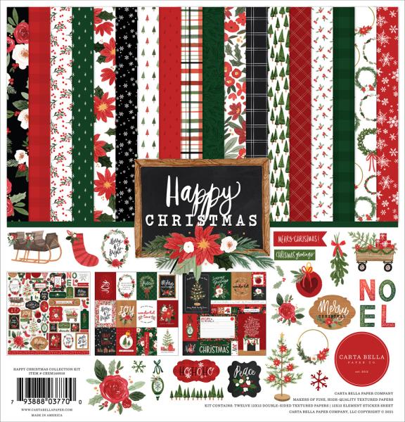 Carta Bella "Happy Christmas" 12x12" Collection Kit