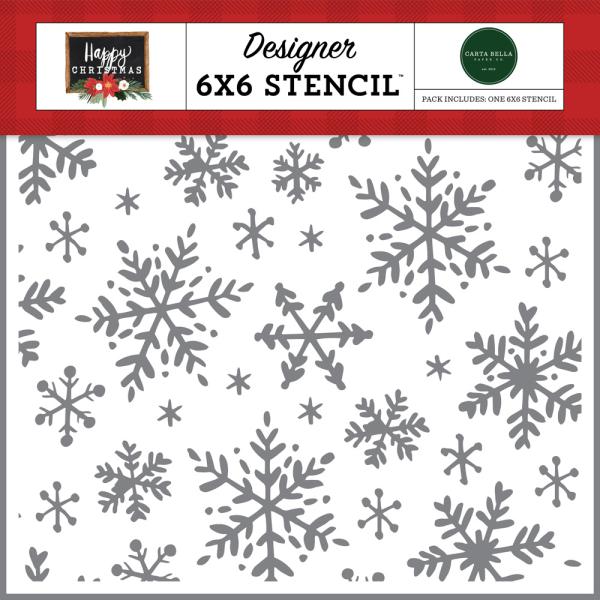 Carta Bella "Happy Snowflakes" Stencil - Schablone 6x6"