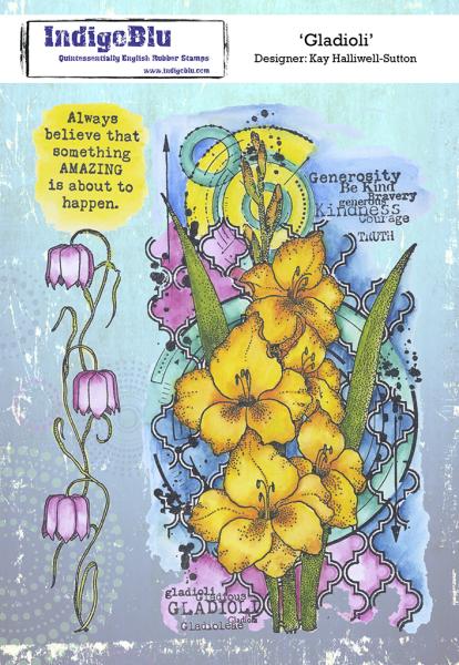 IndigoBlu "Gladioli" A5 Rubber Stamp