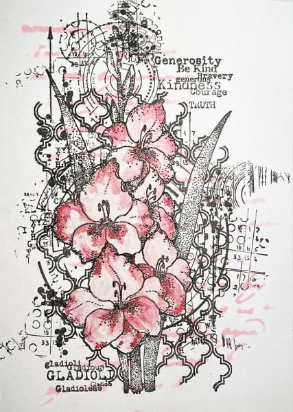 IndigoBlu "Gladioli" A5 Rubber Stamp