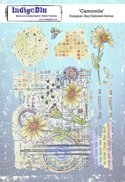 IndigoBlu "Camomile" A5 Rubber Stamp