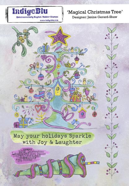 IndigoBlu "Magical Christmas Tree" A5 Rubber Stamp