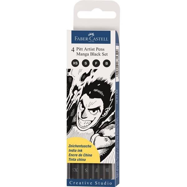 Faber Castell Tuschestift Pitt Artist Pen Manga 4-teilig Etui Black 