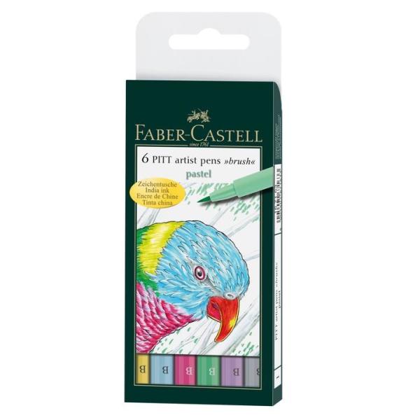 Faber Castell Pitt Artist Pen Brush Pastel  6er-Set