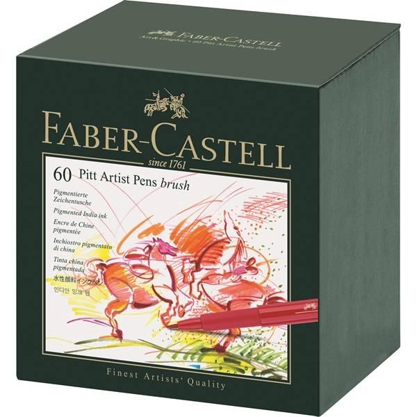 Faber Castell Drawing Pen Pitt Artist Pen Brush 60 Pieces Studiobox  60er-Set