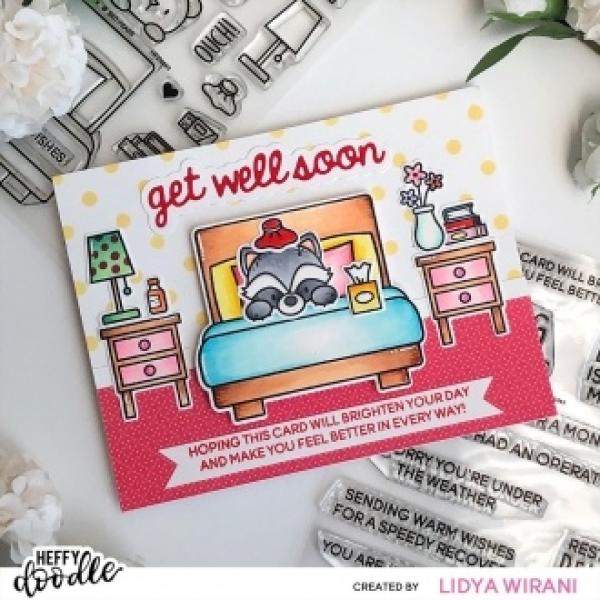 Heffy Doodle  Get Well Greetings   Clear Stamps - Stempel 