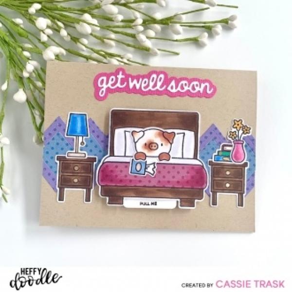 Heffy Doodle Get Well Soon Shadow  Cutting Dies - Stanze  