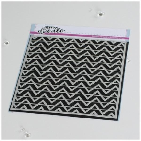 Heffy Doodle Chevron Fun  Stencil - Schablone