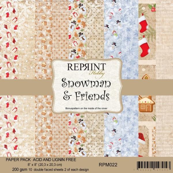 Reprint Snowman & Friends 8x8 Inch Paper Pack 