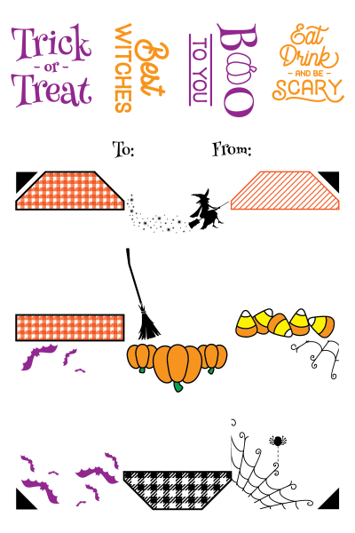 LDRS-Creative Halloween Gift Tag Stack 4x6 Inch Clear Stamps