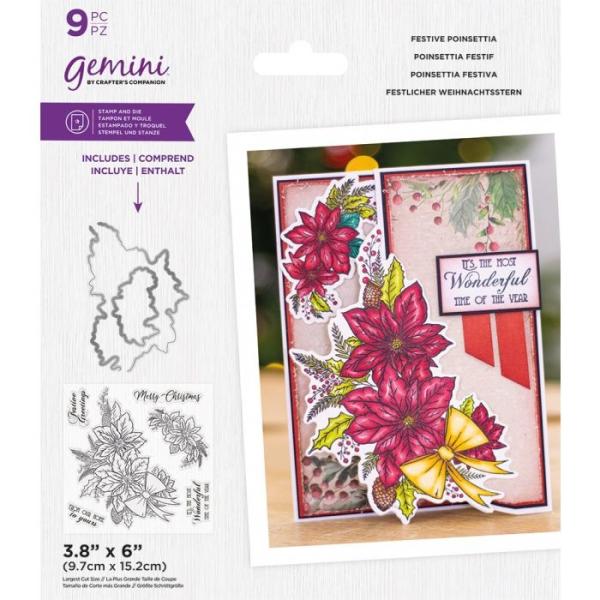 Gemini Festive Poinsettia Stamp & Die  - Stempel & Stanze 