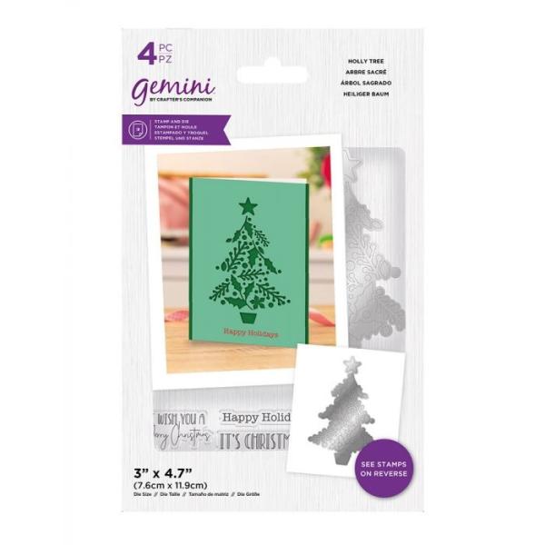 Gemini Holly Tree Stamp & Die  - Stempel & Stanze 