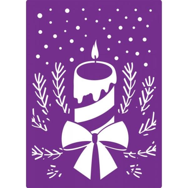 Gemini Festive Candle 3D Embossing Folder & Stencil - Prägefolder & Schablone