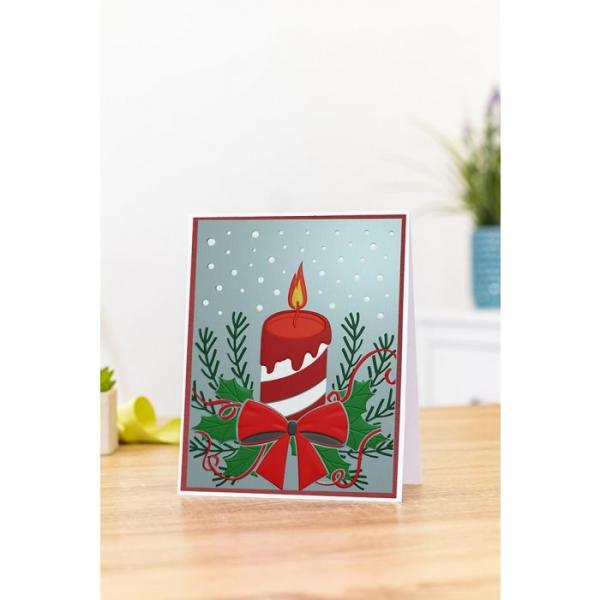 Gemini Festive Candle 3D Embossing Folder & Stencil - Prägefolder & Schablone