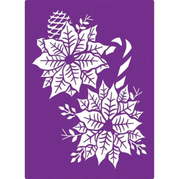 Gemini Precious Poinsettias 3D Embossing Folder & Stencil - Prägefolder & Schablone