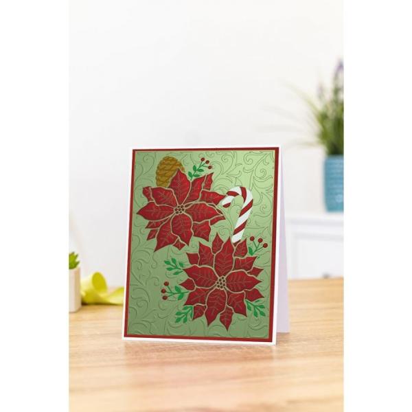 Gemini Precious Poinsettias 3D Embossing Folder & Stencil - Prägefolder & Schablone