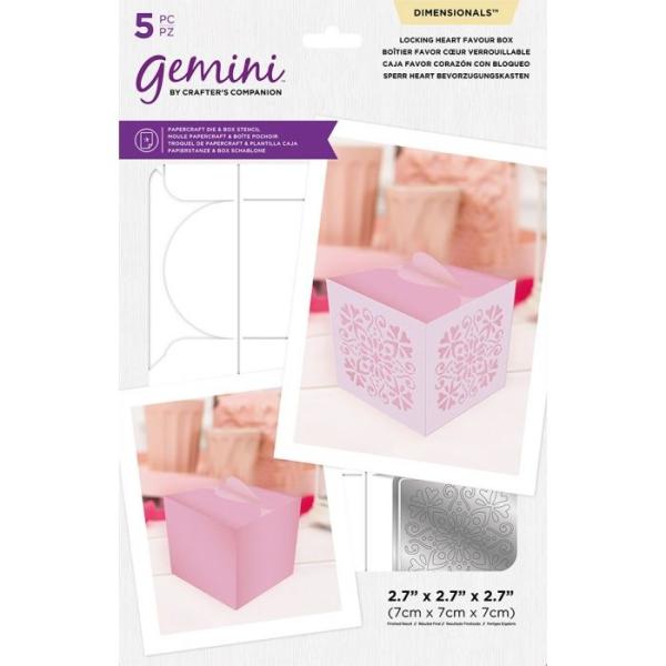 Gemini Locking Heart Favour Box Dimensionals Die & Stencil  - Stanze - 