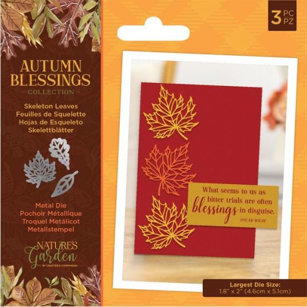 Crafters Companion -Autumn Blessings Collection Metal Die Skeleton Leaves  - Stanze