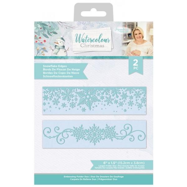 Crafters Companion -Watercolour Christmas Embossing Folder Snowflake Edges  - Prägefolder