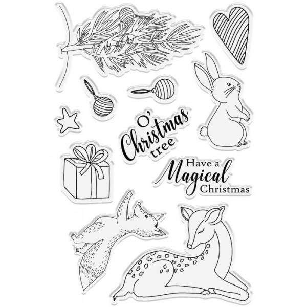 Crafters Companion - Watercolour Christmas Magical Christmas - Clear Stamps