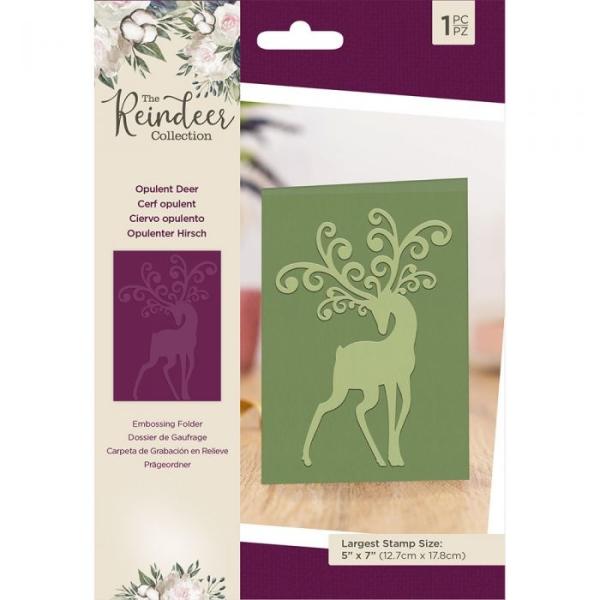 Crafters Companion -The Reindeer Collection Embossing Folder Opulent Deer  - Prägefolder