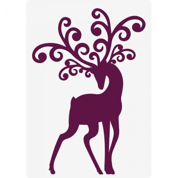 Crafters Companion -The Reindeer Collection Embossing Folder Opulent Deer  - Prägefolder