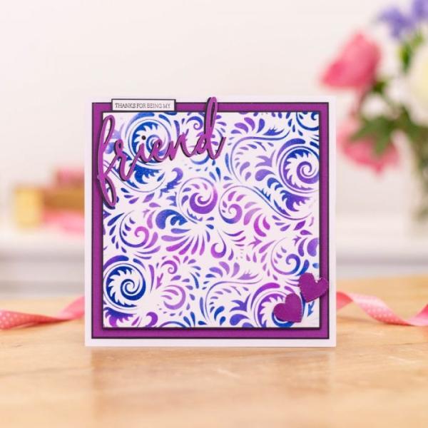 Crafters Companion -Abstract Swirls Background  - Stencil - Schablone