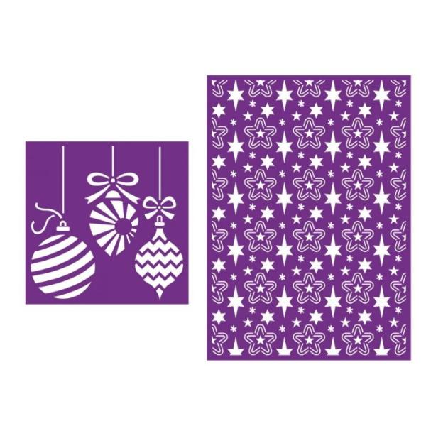 Crafters Companion -Baubles and Stars Simple Christmas  - Stencil - Schablone