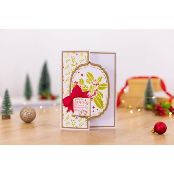 Crafters Companion -Holly Sprigs Simple Christmas  - Stencil - Schablone