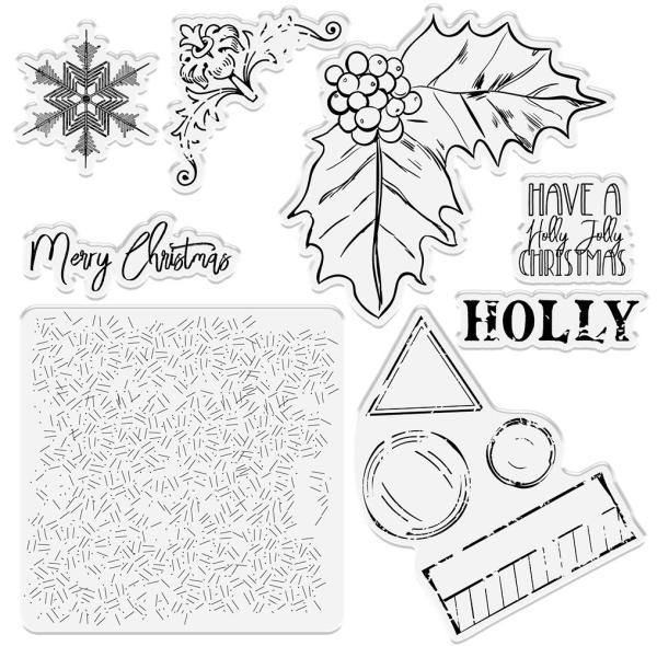 Crafters Companion - Holly Christmas  - Clear Stamps