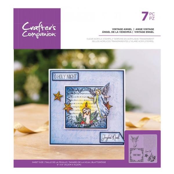 Crafters Companion - Vintage Angel  - Clear Stamps